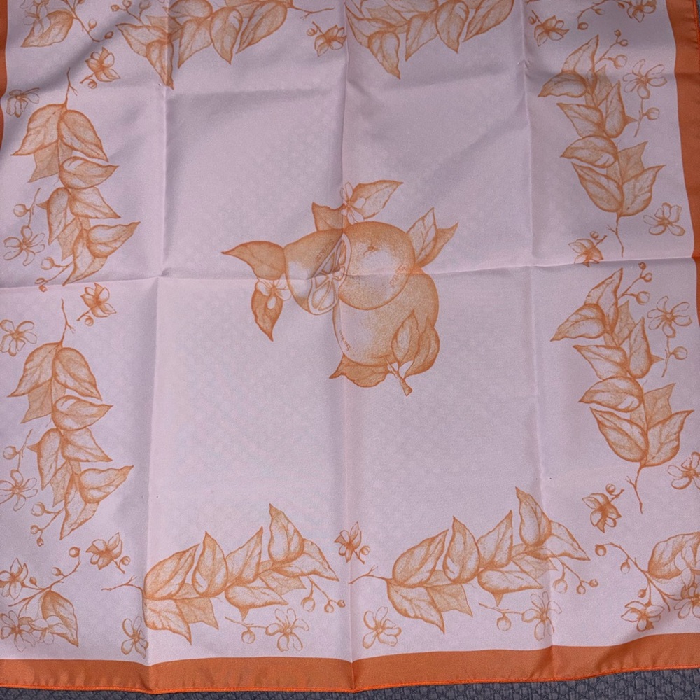 Orange and Pink Sunkist Leafy Scarf